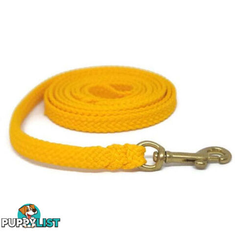 1.8m to 10m Long Dog Lead No Stitching Tough Yarnix 10mm Wide - YNXLD10-5-YEL-BR