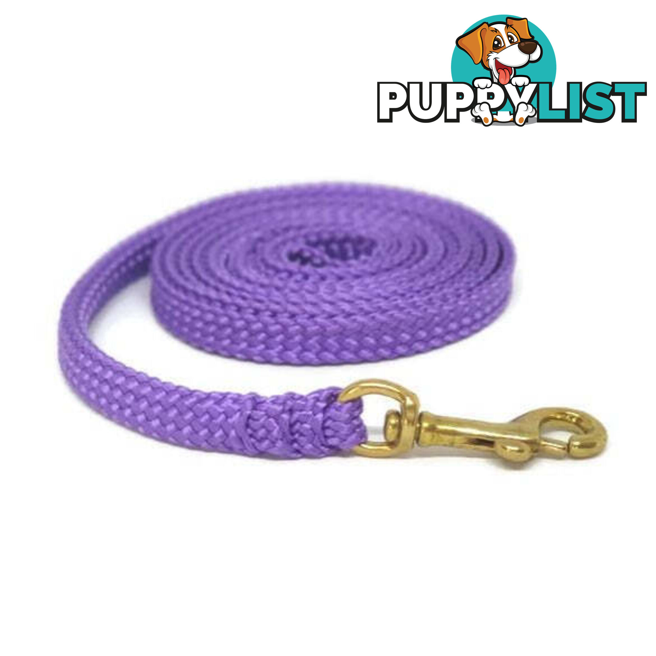 1.8m to 10m Long Dog Lead No Stitching Tough Yarnix 10mm Wide - YNXLD10-5-YEL-BR