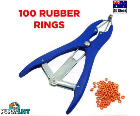 Cattle Lamb Sheep Elastrator Castrating Plier with 100 Rubber - V122-OZ-12105