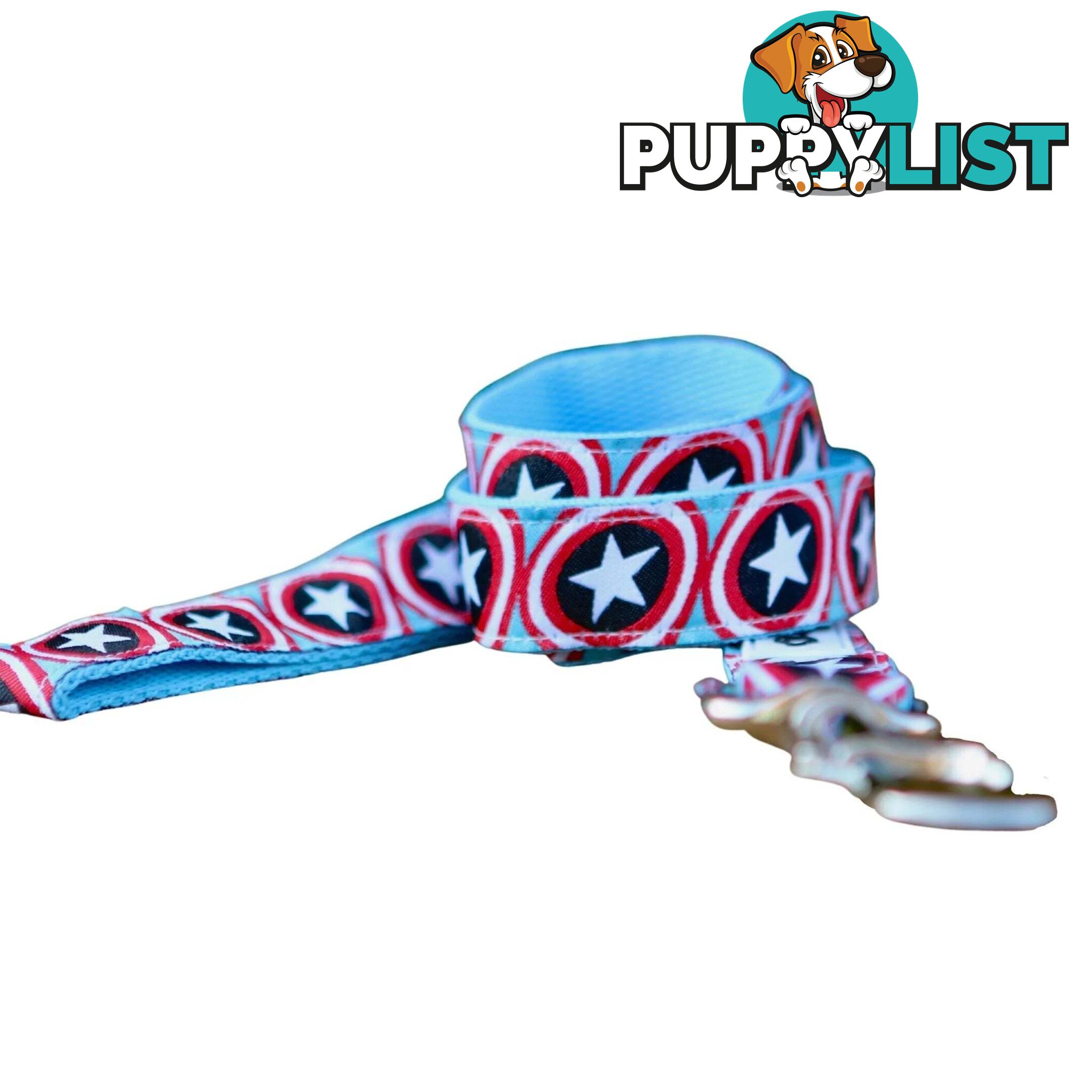 Captain America Dog Lead - Hand Made by The Bark Side - TBSLSCAP201.5