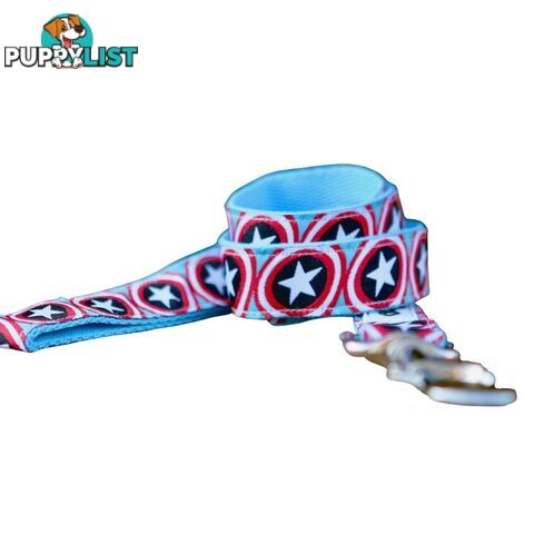 Captain America Dog Lead - Hand Made by The Bark Side - TBSLSCAP201.5