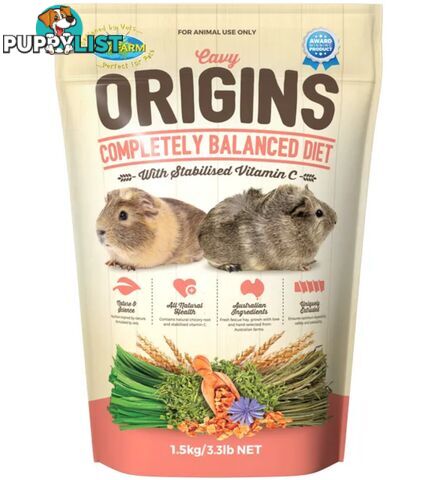 Guinea Pig Food Vetafarm Cavy Origins 1.5KG - WPS-AFV0040