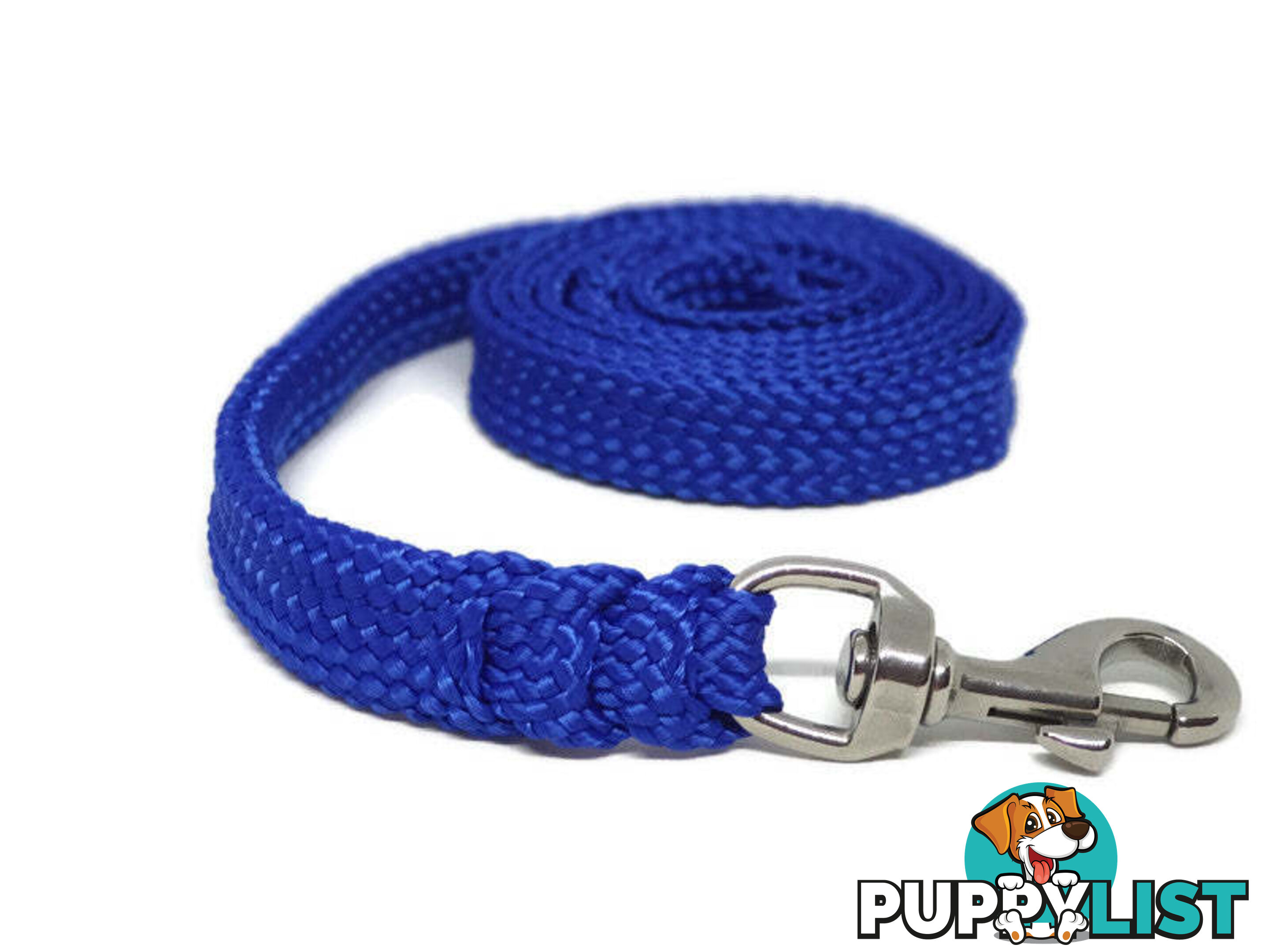 1.8m to 10m Long Dog Lead No Stitching Tough Yarnix 20mm Wide - YNXLD203SSBLU