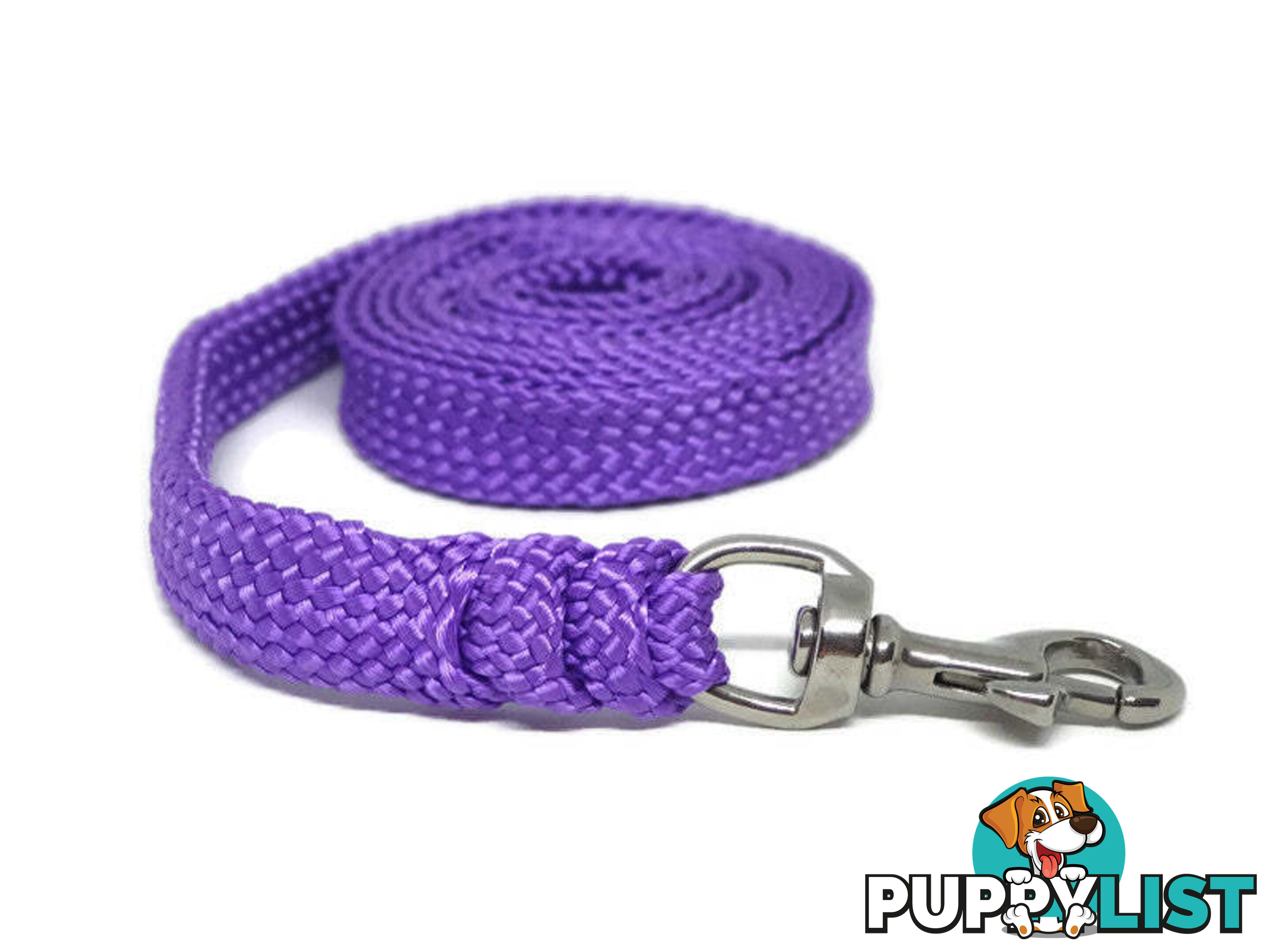 1.8m to 10m Long Dog Lead No Stitching Tough Yarnix 20mm Wide - YNXLD203SSBLU