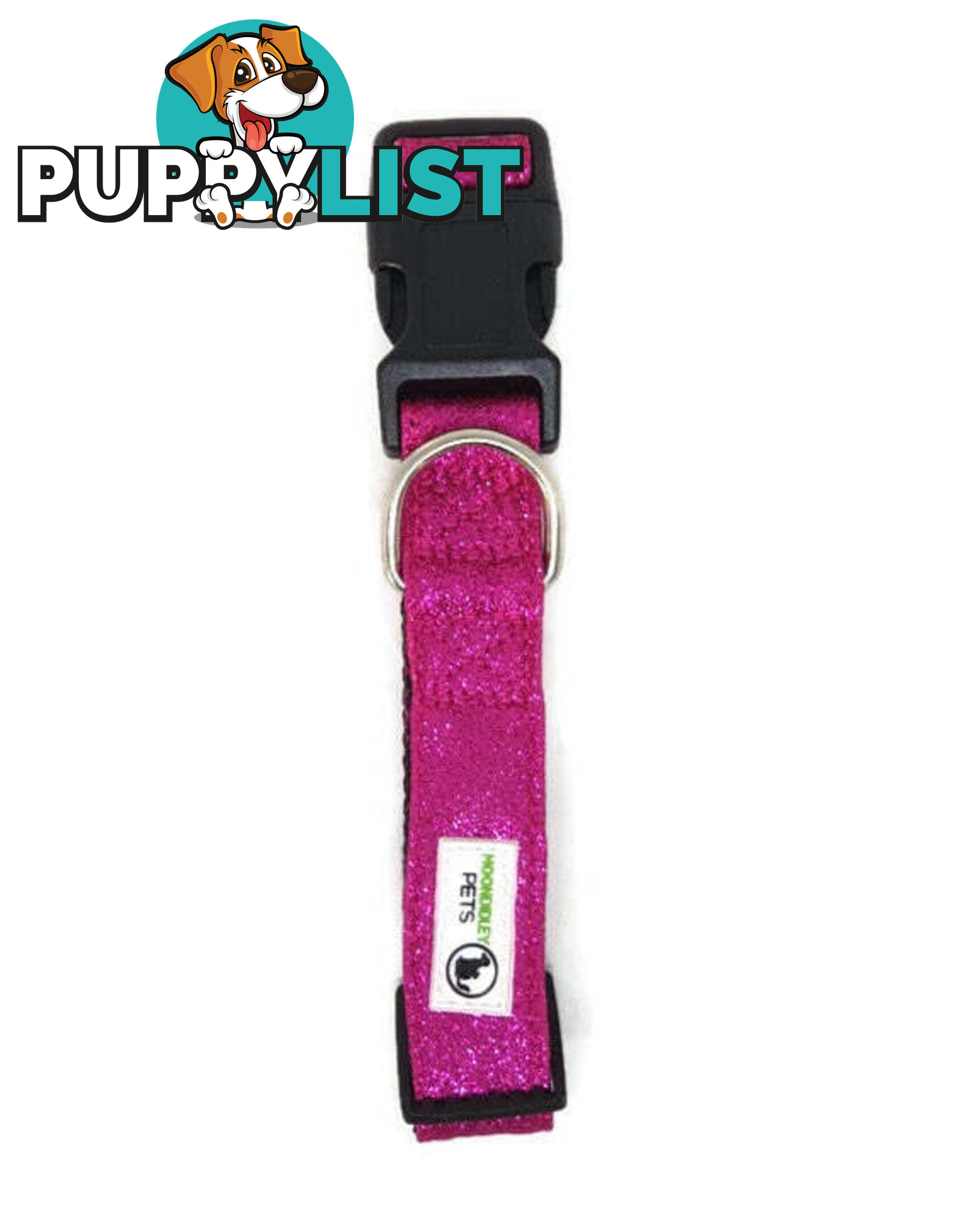 Bling Glitter Overlay Nylon Collar - Breakaway Buckle - Moondidley Pets - MDPCOLBLIMBLK