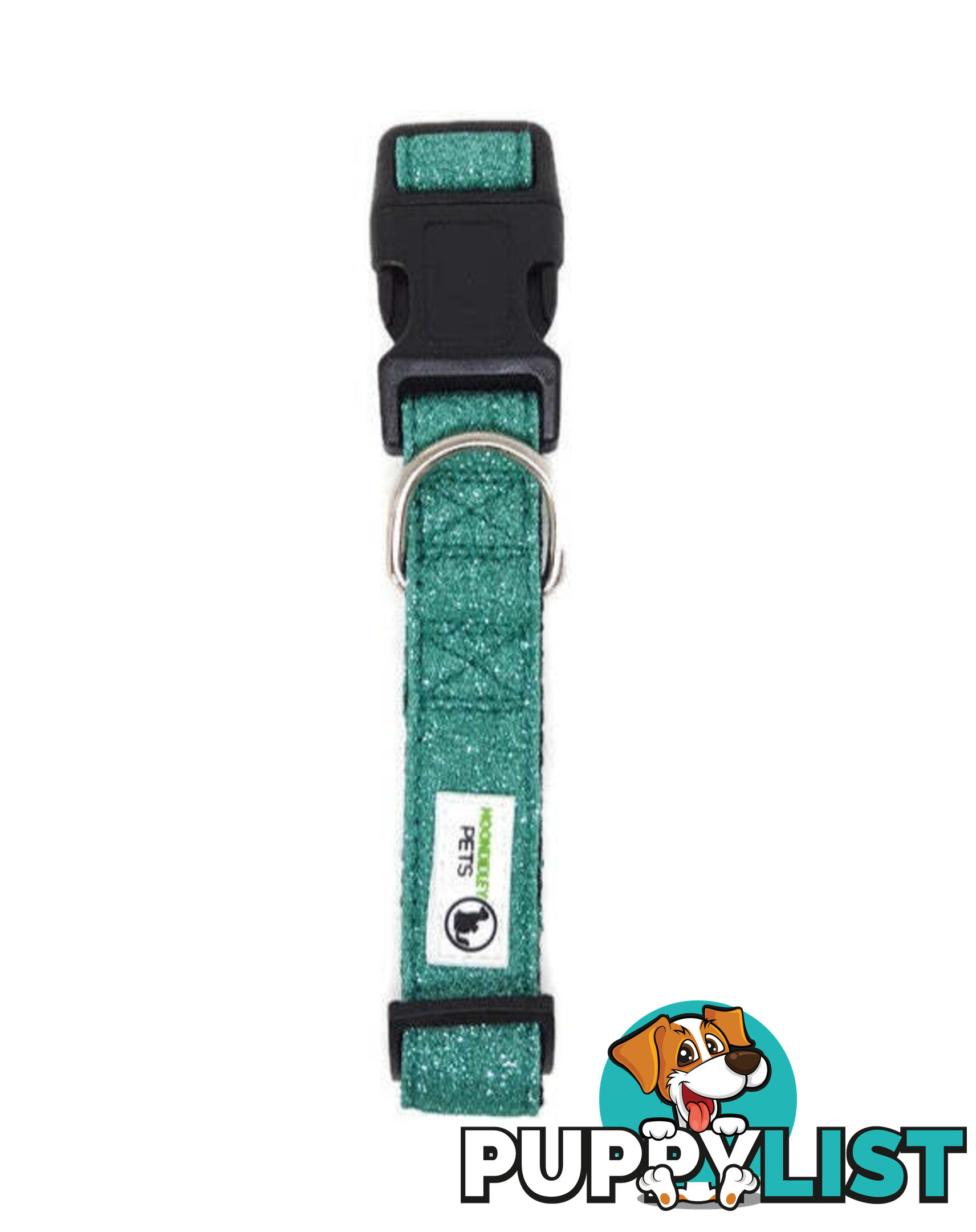 Bling Glitter Overlay Nylon Collar - Breakaway Buckle - Moondidley Pets - MDPCOLBLIMBLK