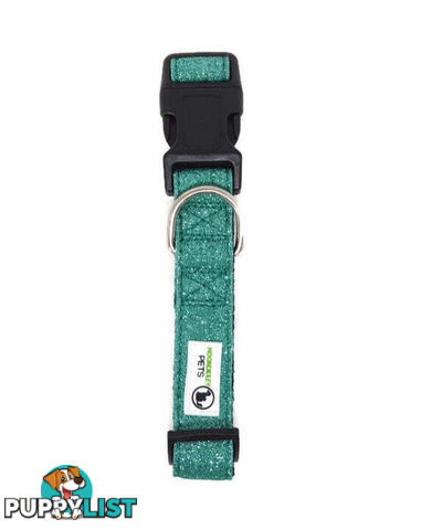 Bling Glitter Overlay Nylon Collar - Breakaway Buckle - Moondidley Pets - MDPCOLBLIMBLK