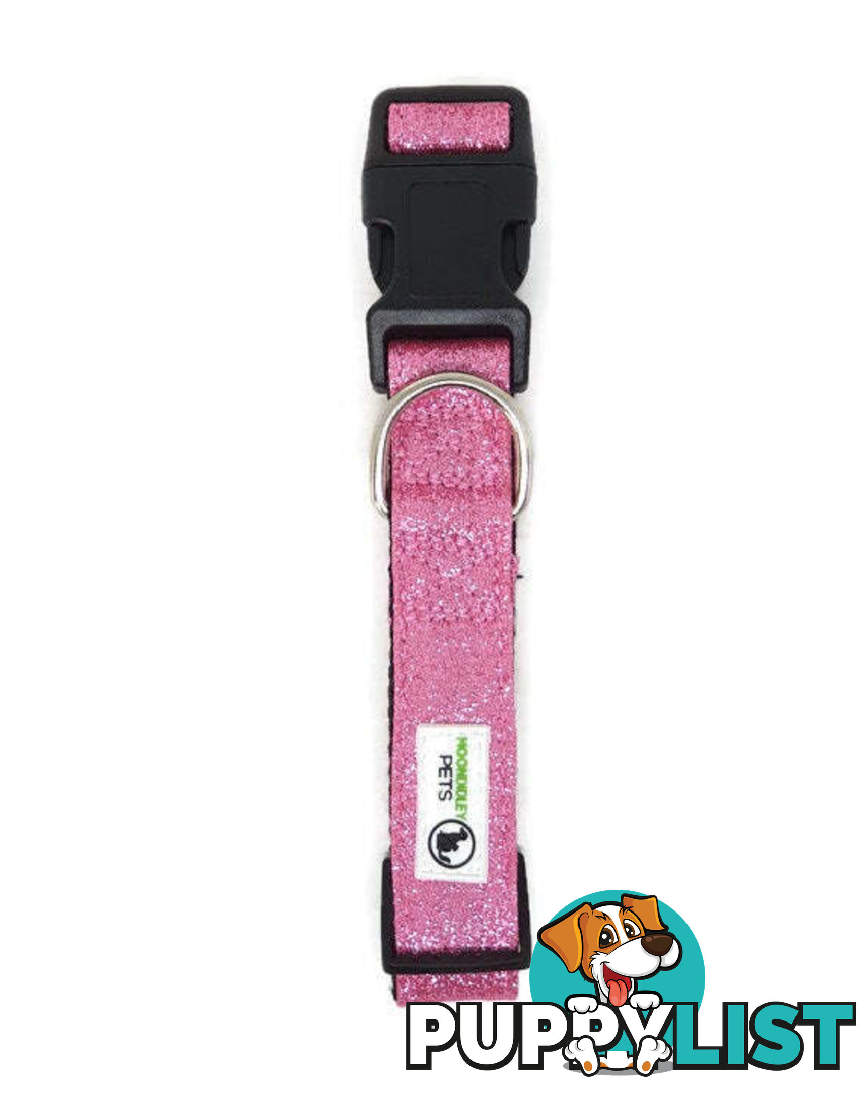 Bling Glitter Overlay Nylon Collar - Breakaway Buckle - Moondidley Pets - MDPCOLBLIMBLK