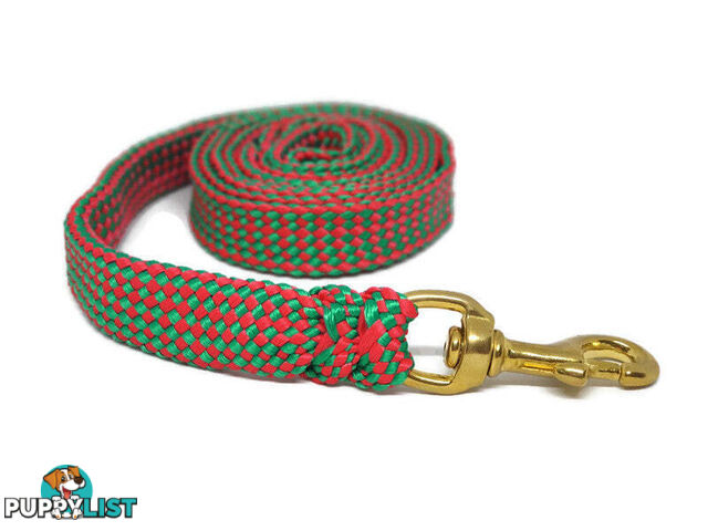 1.8m to 10m Long Dog Lead No Stitching Tough Yarnix 20mm Wide - YNXLD2010SSGRN