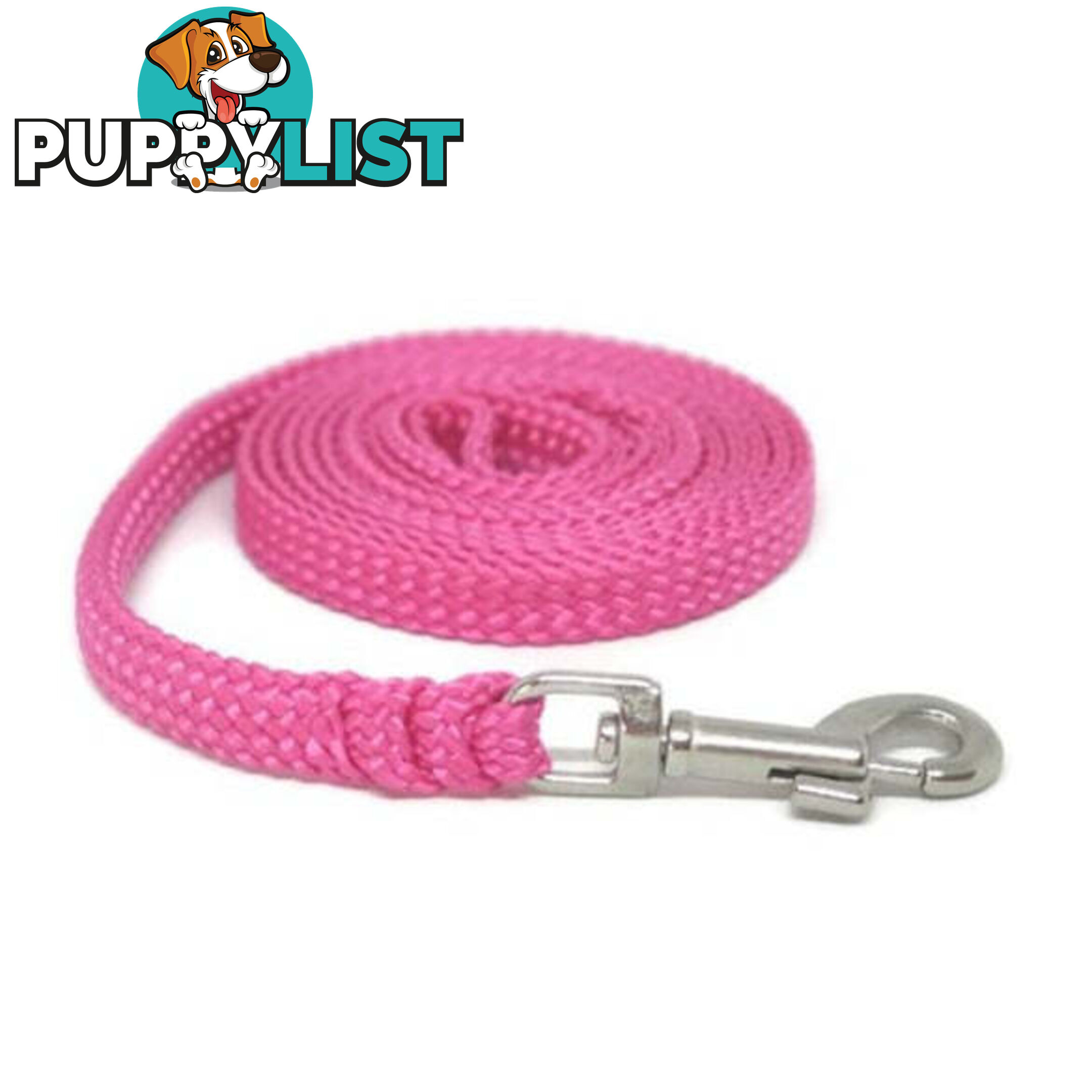 1.8m to 10m Long Dog Lead No Stitching Tough Yarnix 10mm Wide - YNXLD10-5-RD-SS