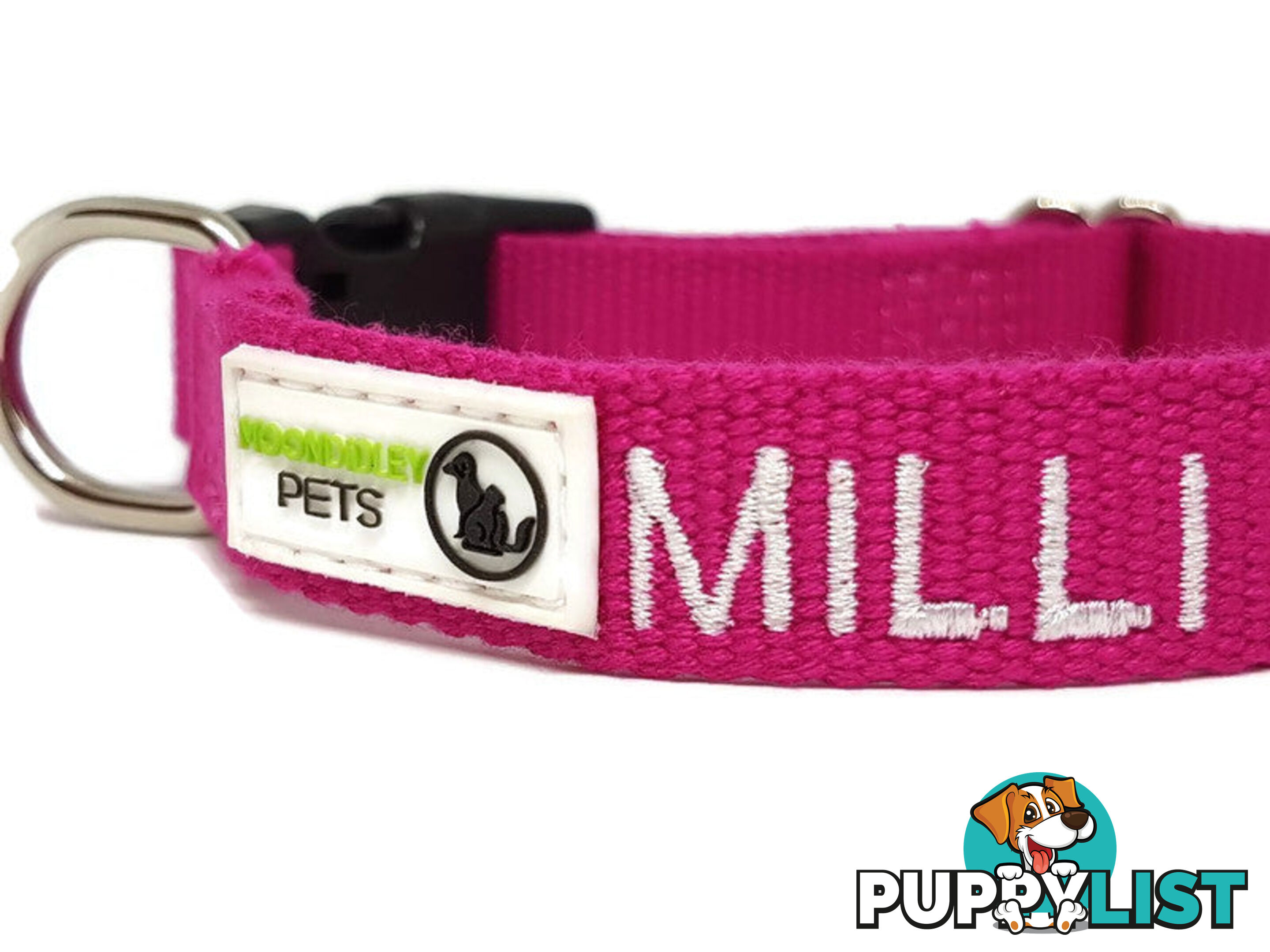 Doggie ID Collar Bamboo Fibre Personalised Embroidered - CCB-CO-001-SPU-NO