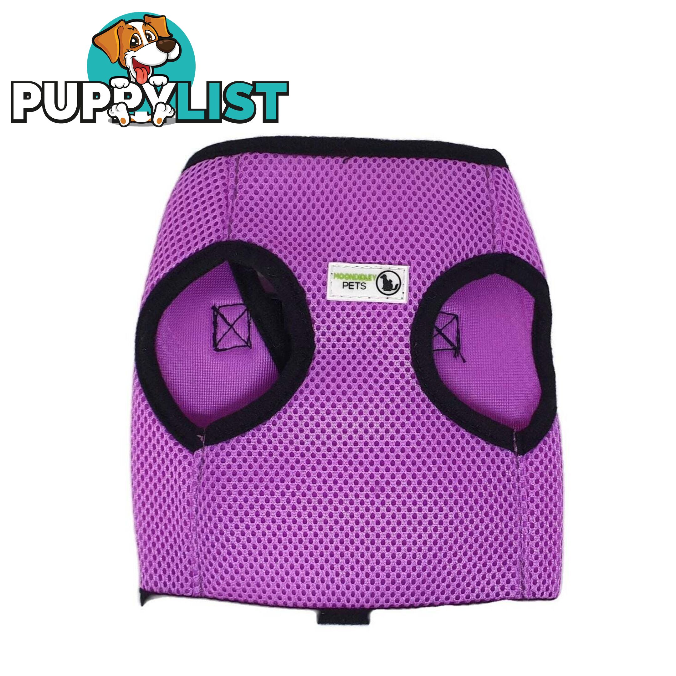 Vest Harness Pet Dog-Cat Step-in Velcro and Buckle Attachments - Moondidley Pets - MDPVESTSBLK