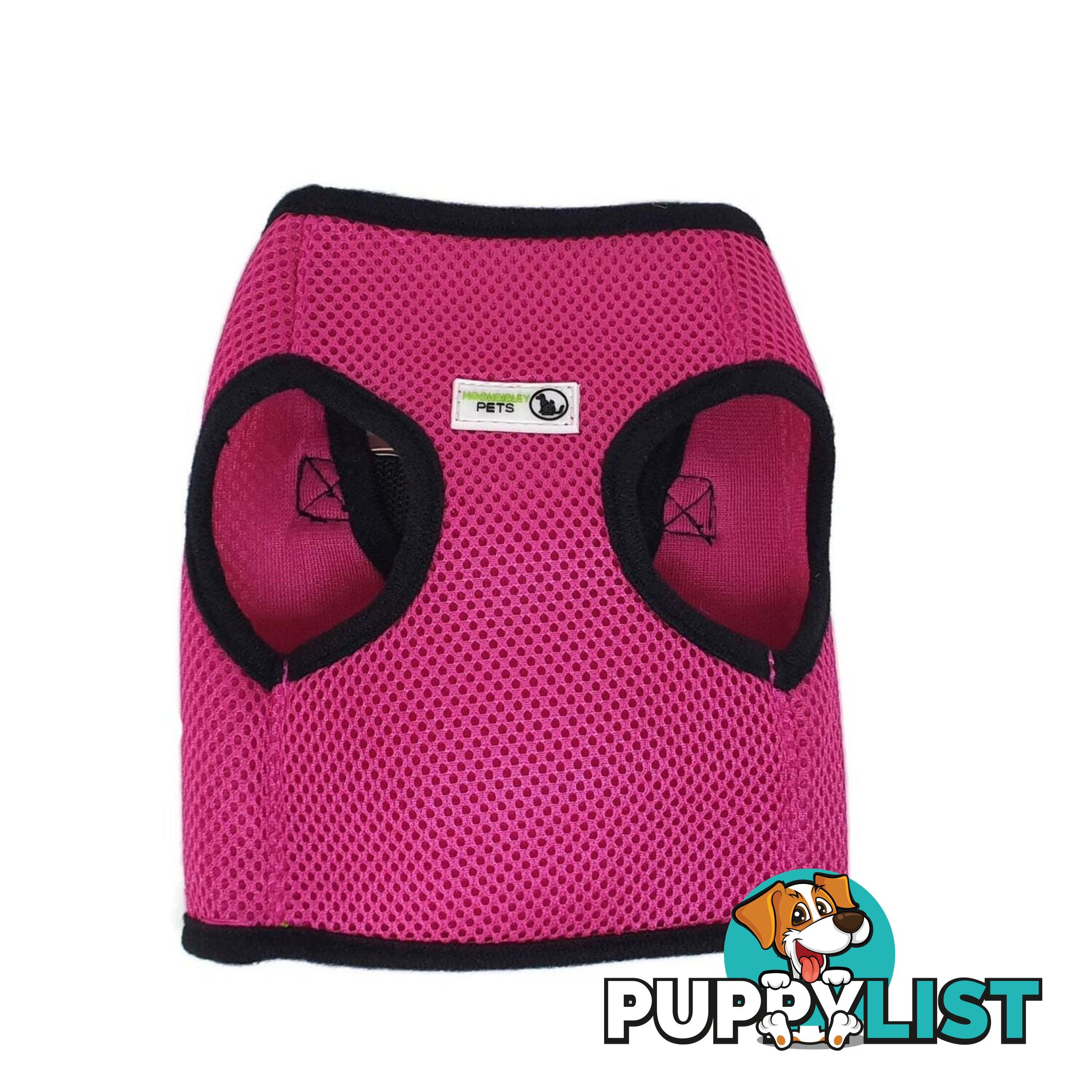 Vest Harness Pet Dog-Cat Step-in Velcro and Buckle Attachments - Moondidley Pets - MDPVESTSBLK