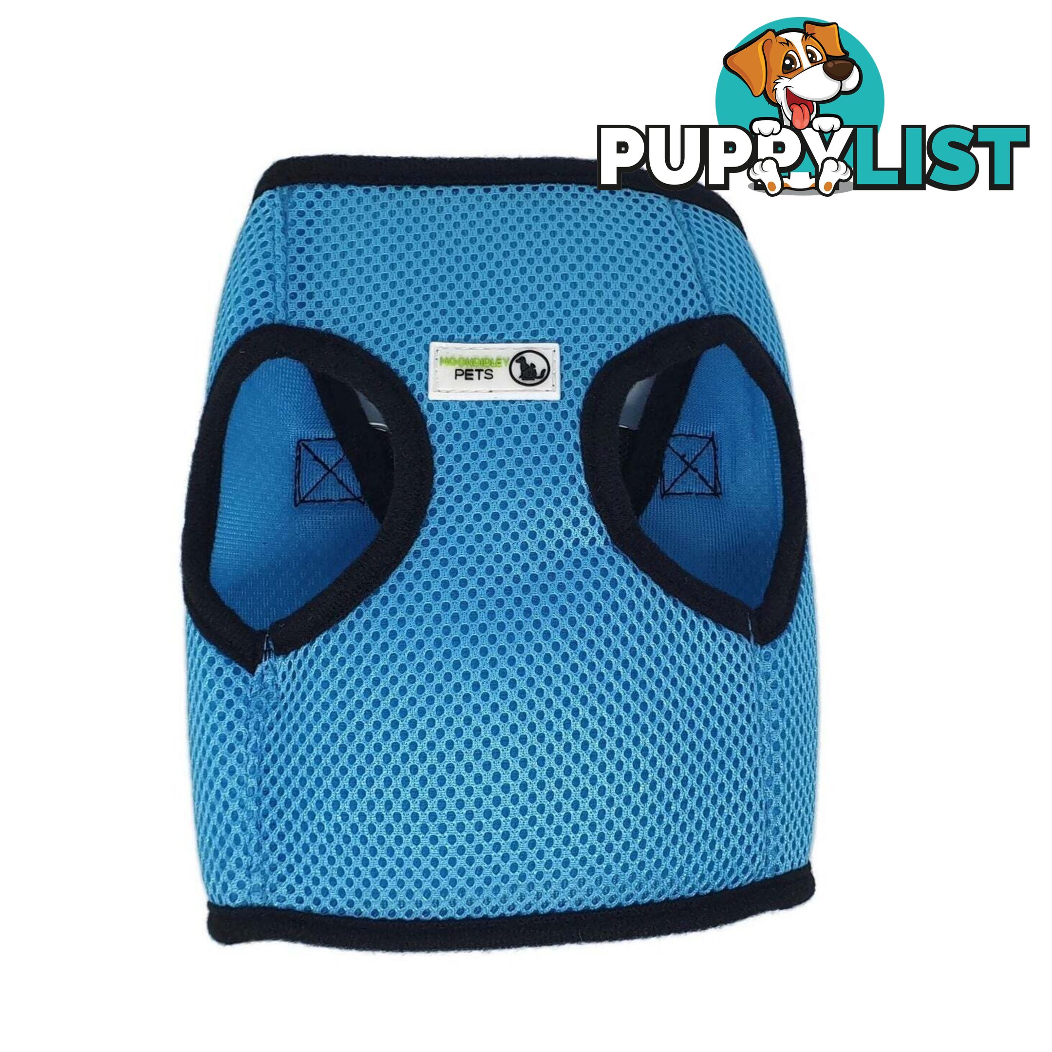 Vest Harness Pet Dog-Cat Step-in Velcro and Buckle Attachments - Moondidley Pets - MDPVESTSBLK