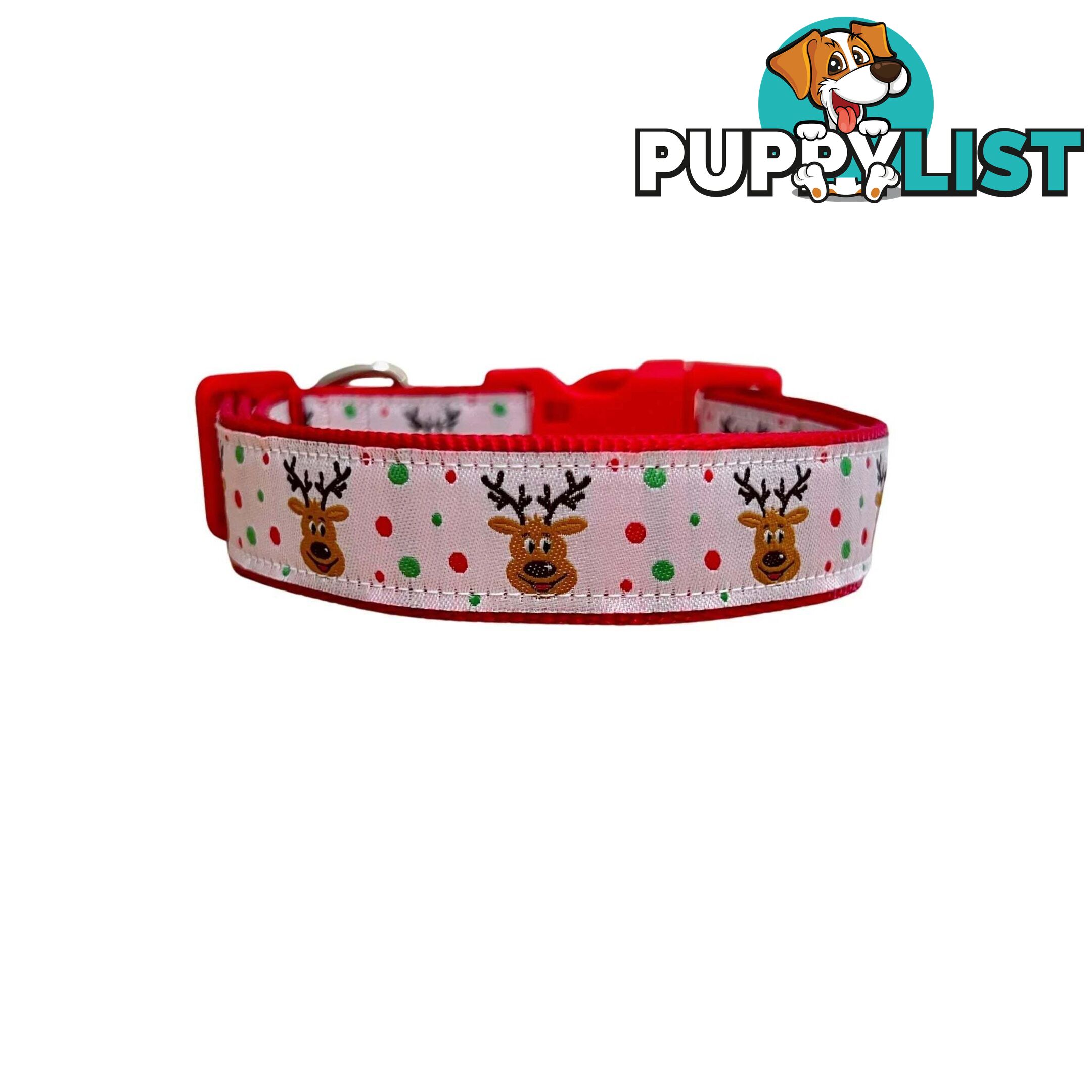 Christmas Dog Collar / Reindeer / Santa / XS - L - Hand Made by The Bark Side - TBSCHRXSREI