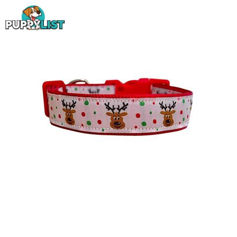 Christmas Dog Collar / Reindeer / Santa / XS - L - Hand Made by The Bark Side - TBSCHRXSREI