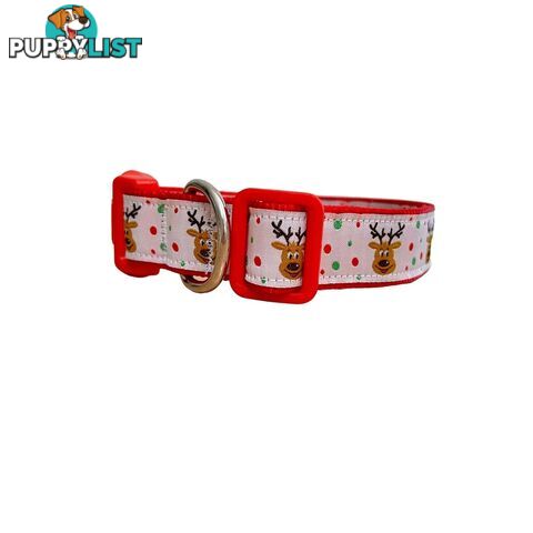 Christmas Dog Collar / Reindeer / Santa / XS - L - Hand Made by The Bark Side - TBSCHRXSREI