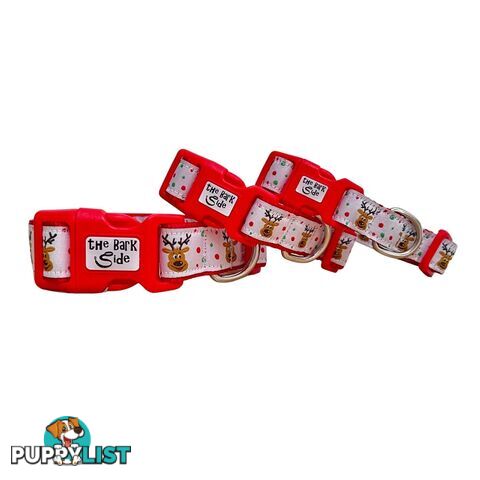 Christmas Dog Collar / Reindeer / Santa / XS - L - Hand Made by The Bark Side - TBSCHRXSREI