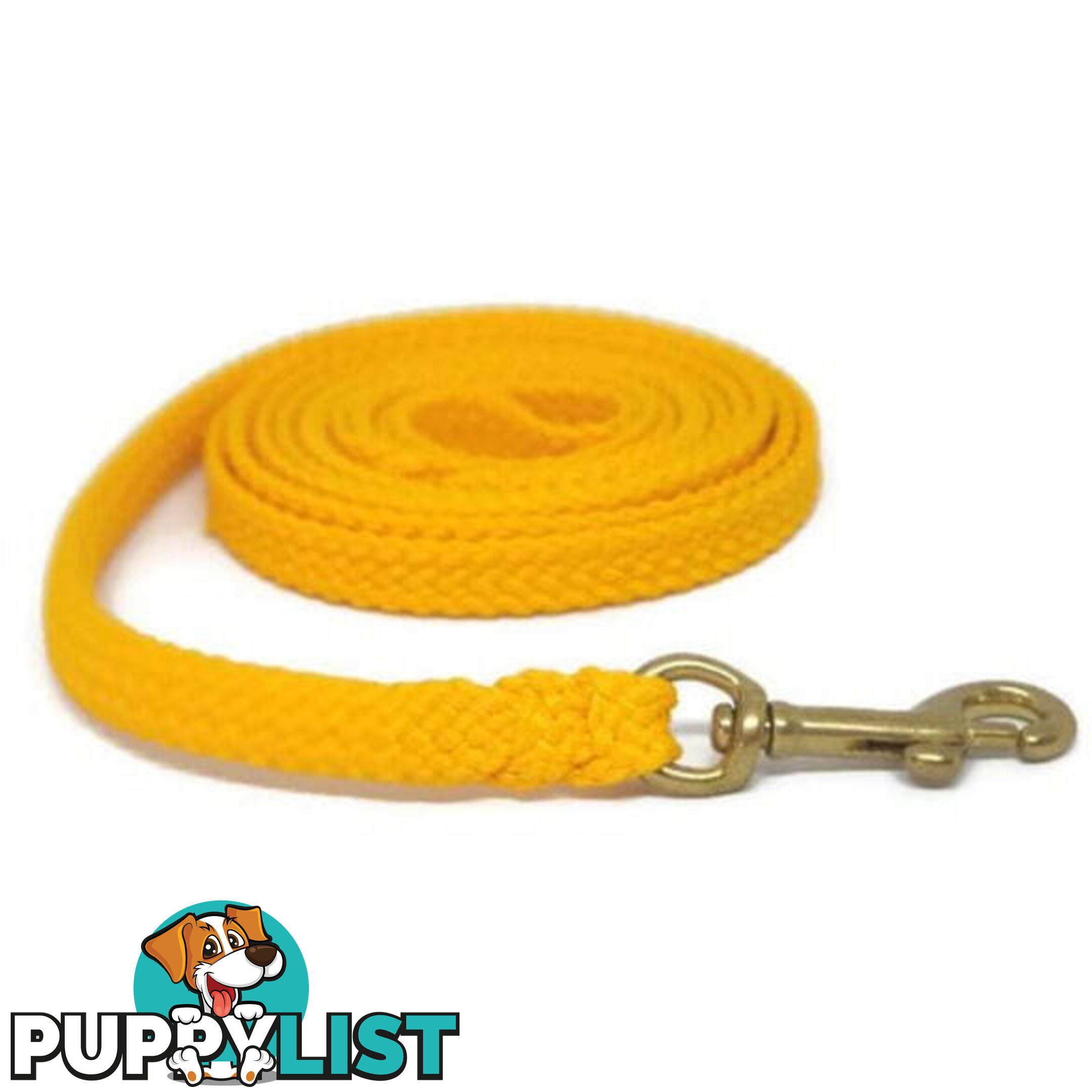1.8m to 10m Long Dog Lead No Stitching Tough Yarnix 10mm Wide - YNXLD10-5-YEL-SS