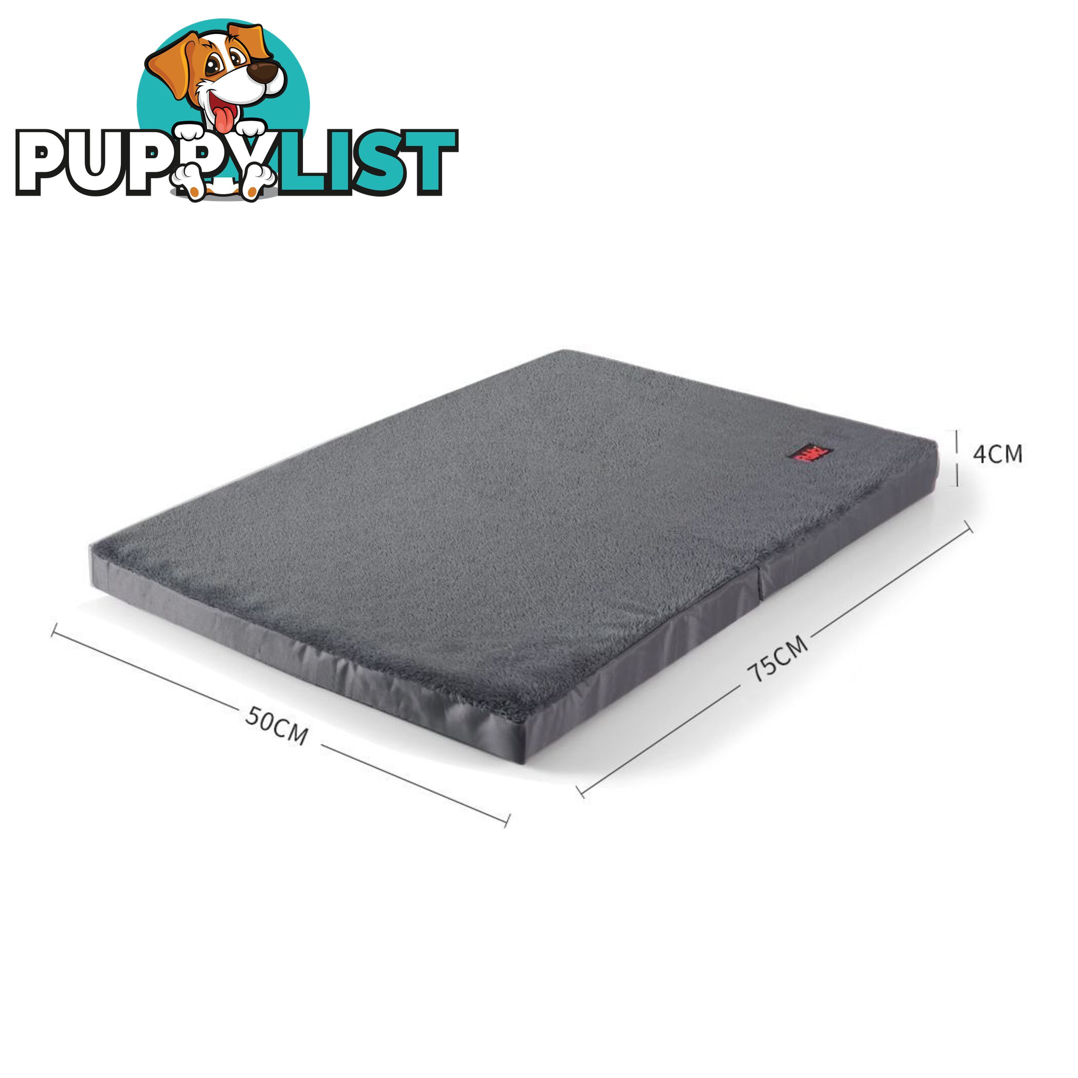 Pet Bed Foldable Dog Puppy Beds Cushion Pad Pads Soft Plush Black PaWz - WB-JC1045-L-GR