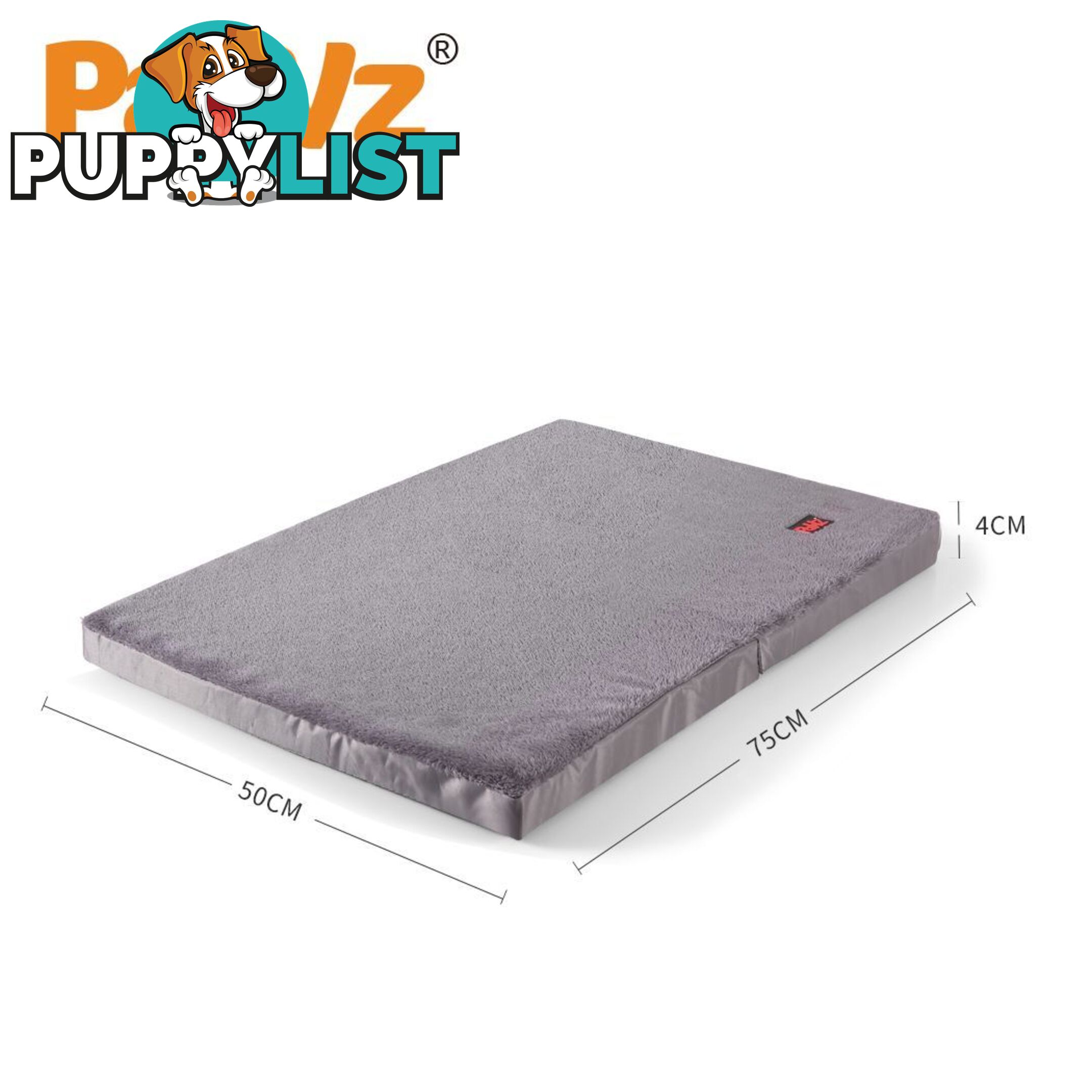 Pet Bed Foldable Dog Puppy Beds Cushion Pad Pads Soft Plush Black PaWz - WB-JC1045-L-GR