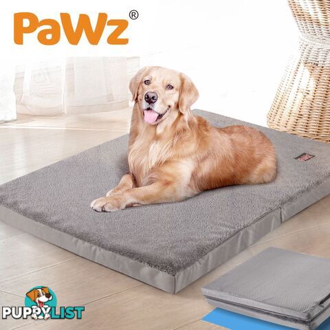 Pet Bed Foldable Dog Puppy Beds Cushion Pad Pads Soft Plush Black PaWz - WB-JC1045-L-GR