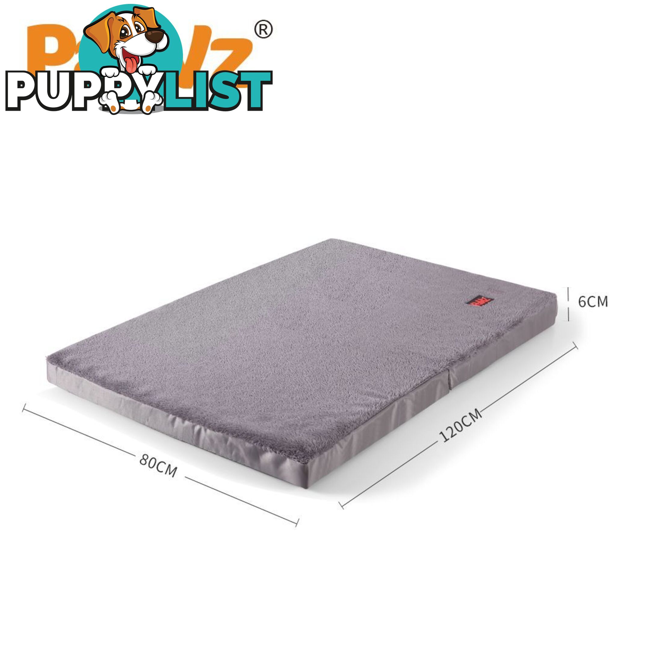 Pet Bed Foldable Dog Puppy Beds Cushion Pad Pads Soft Plush Black PaWz - WB-JC1045-L-GR