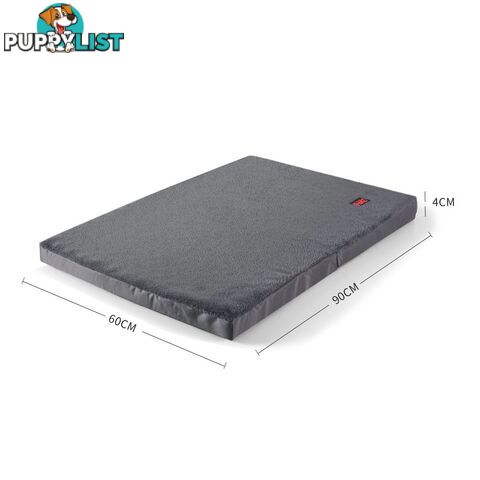 Pet Bed Foldable Dog Puppy Beds Cushion Pad Pads Soft Plush Black PaWz - WB-JC1045-L-GR