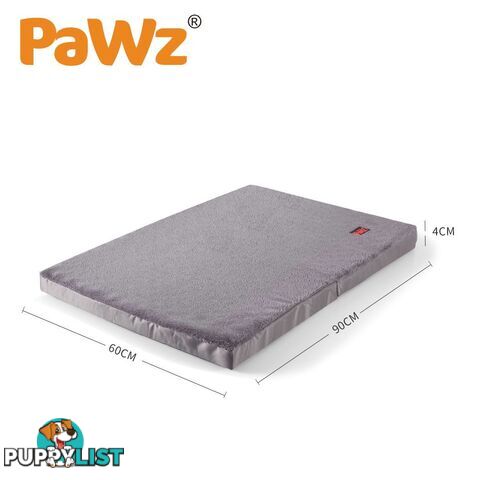 Pet Bed Foldable Dog Puppy Beds Cushion Pad Pads Soft Plush Black PaWz - WB-JC1045-L-GR