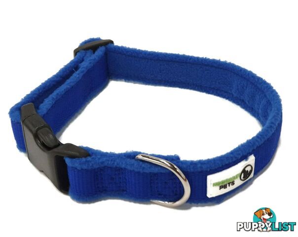 100% Pure Bamboo Fibre w/Fleece Lining Dog Collar Plastic Buckle - Moondidley Pets - MDPCOLFLEMPUR