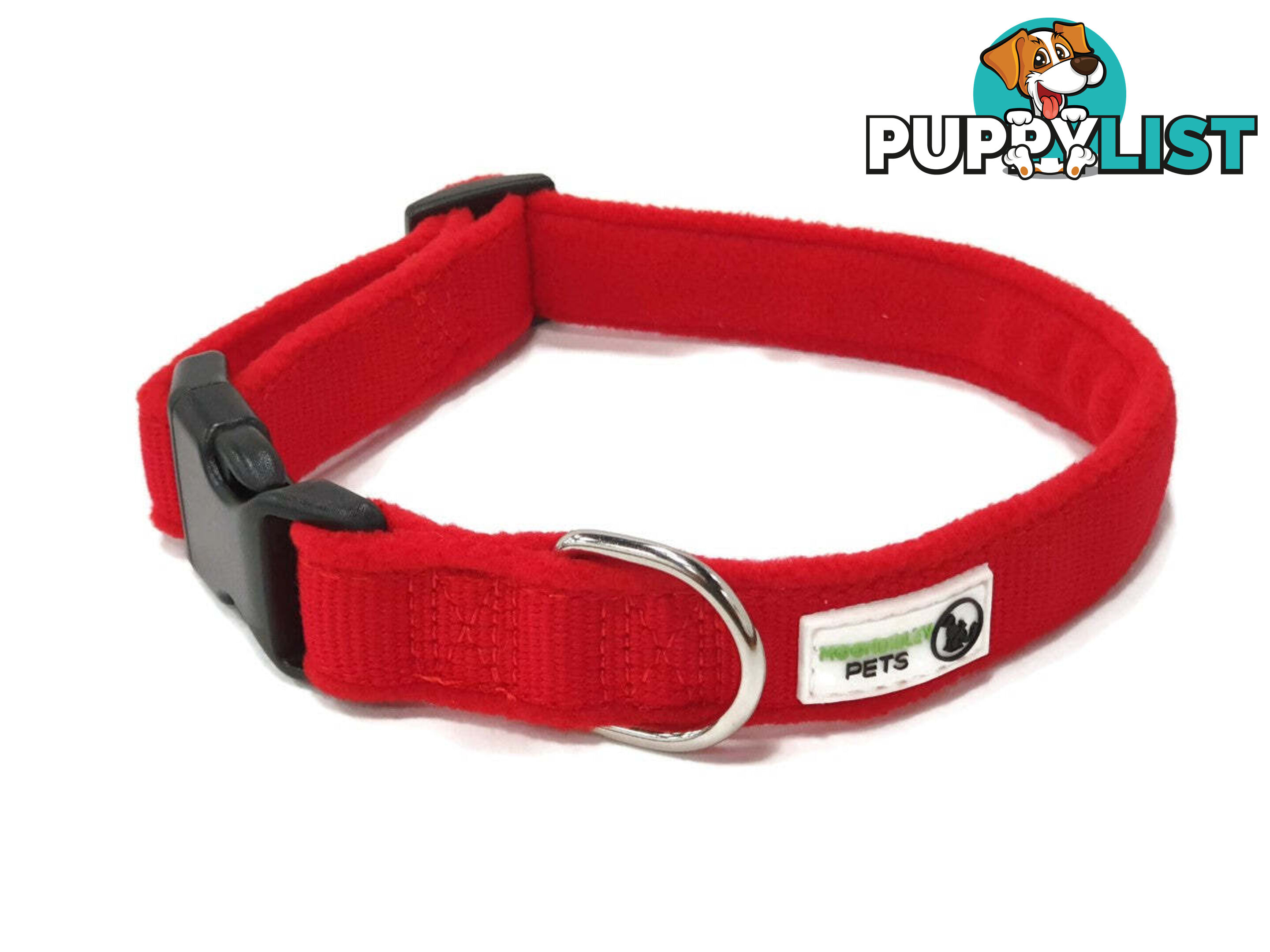 100% Pure Bamboo Fibre w/Fleece Lining Dog Collar Plastic Buckle - Moondidley Pets - MDPCOLFLEMPUR