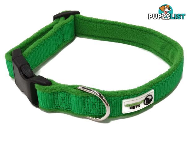 100% Pure Bamboo Fibre w/Fleece Lining Dog Collar Plastic Buckle - Moondidley Pets - MDPCOLFLEMPUR