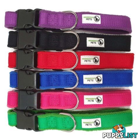 100% Pure Bamboo Fibre w/Fleece Lining Dog Collar Plastic Buckle - Moondidley Pets - MDPCOLFLEMPUR