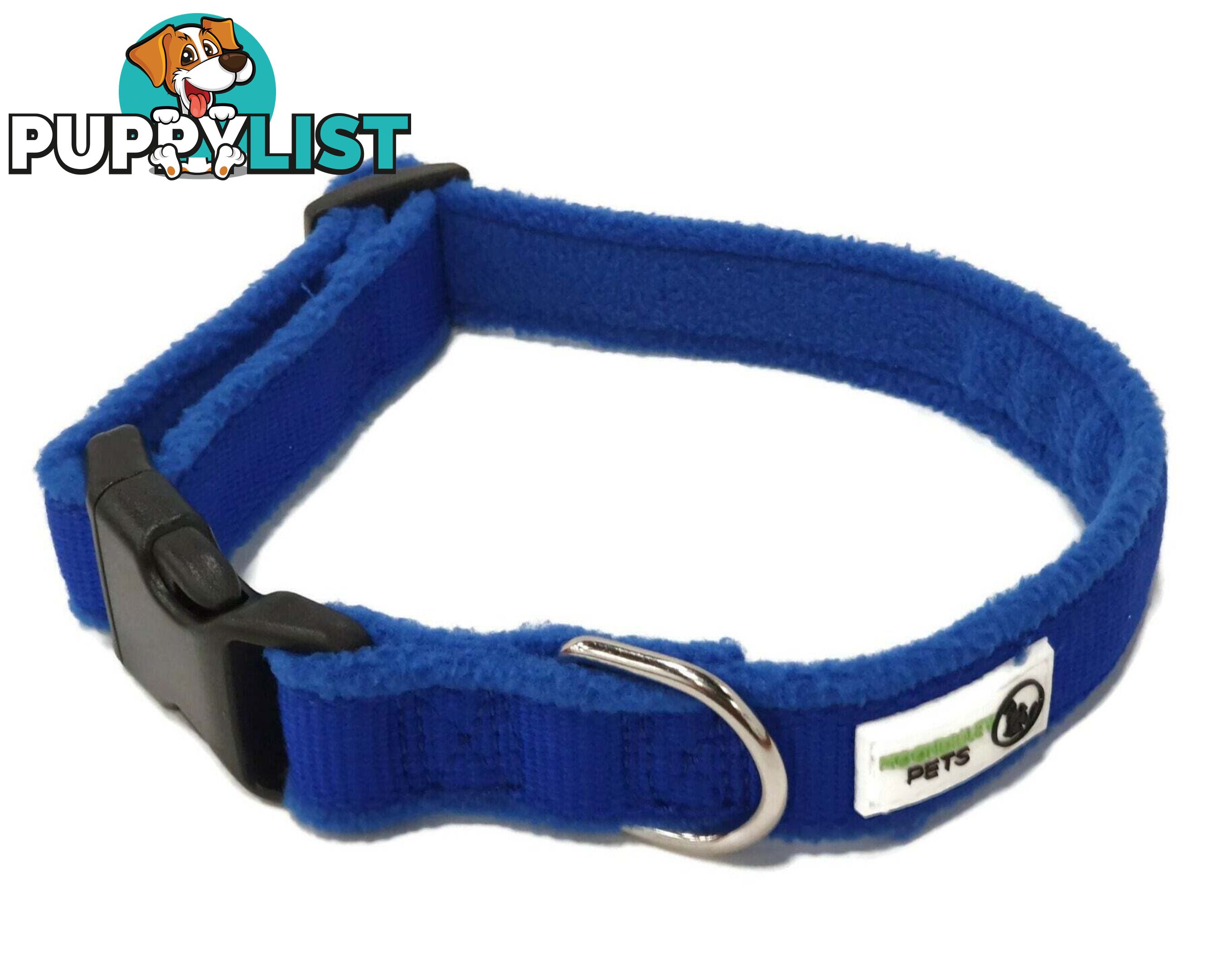 100% Pure Bamboo Fibre w/Fleece Lining Dog Collar Plastic Buckle - Moondidley Pets - MDPCOLFLEXSNVY