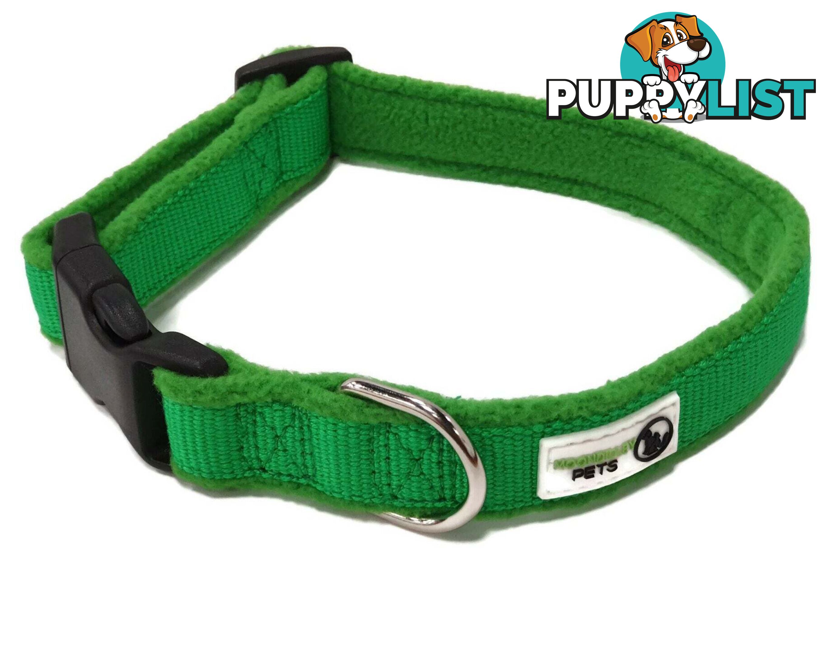 100% Pure Bamboo Fibre w/Fleece Lining Dog Collar Plastic Buckle - Moondidley Pets - MDPCOLFLEXSNVY