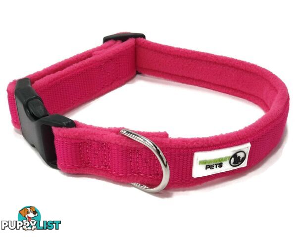 100% Pure Bamboo Fibre w/Fleece Lining Dog Collar Plastic Buckle - Moondidley Pets - MDPCOLFLEXSNVY
