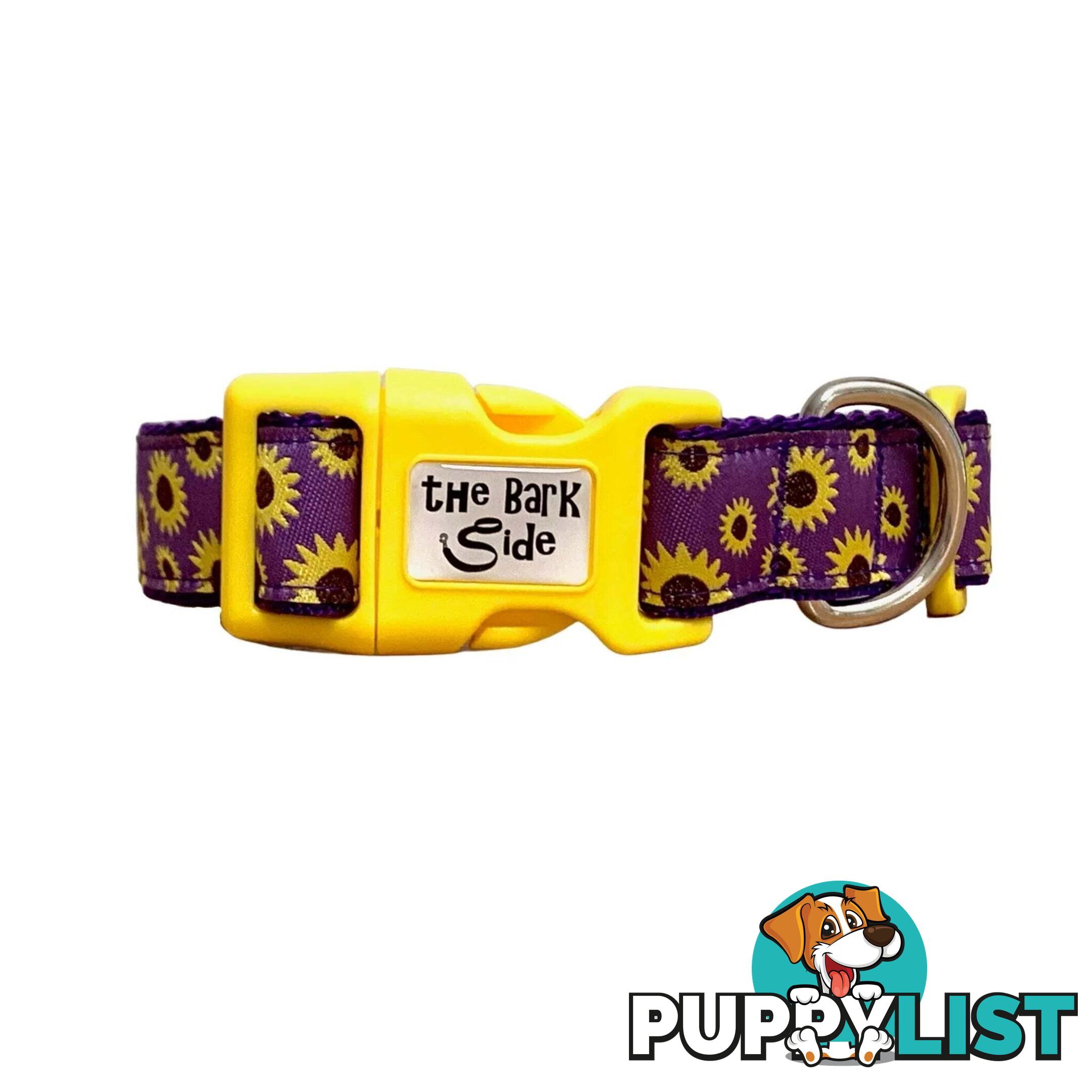 Sunflower Dog Collar - Hand Made by The Bark Side - TBSSUNLGEPUR