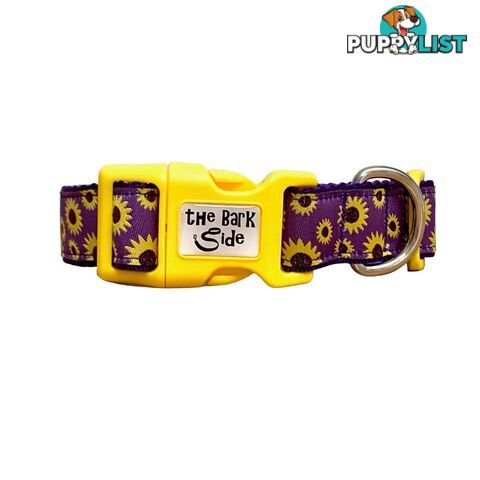 Sunflower Dog Collar - Hand Made by The Bark Side - TBSSUNLGEPUR