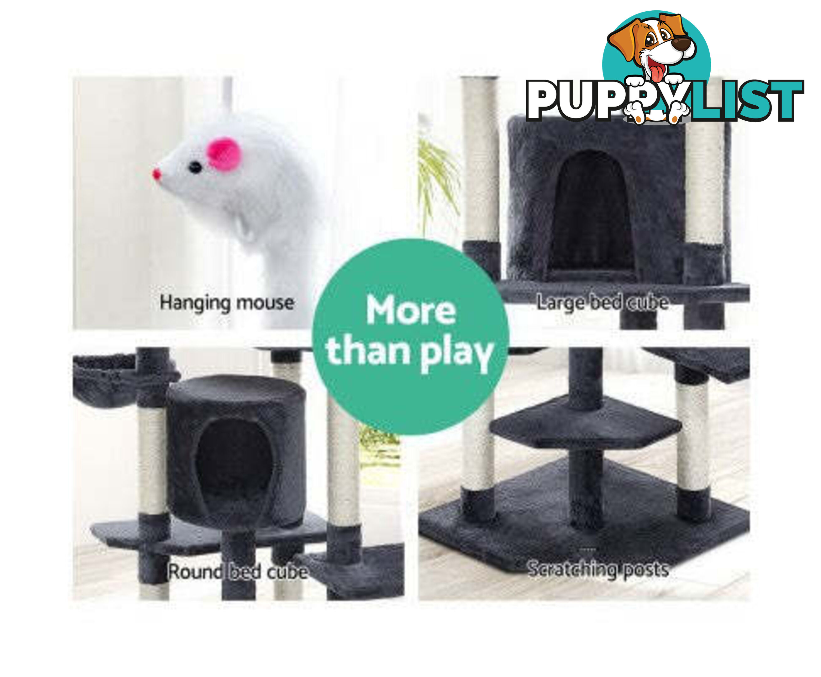 i.Pet 203cm Cat Scratching Post - PET-CAT-PCTOP-GR