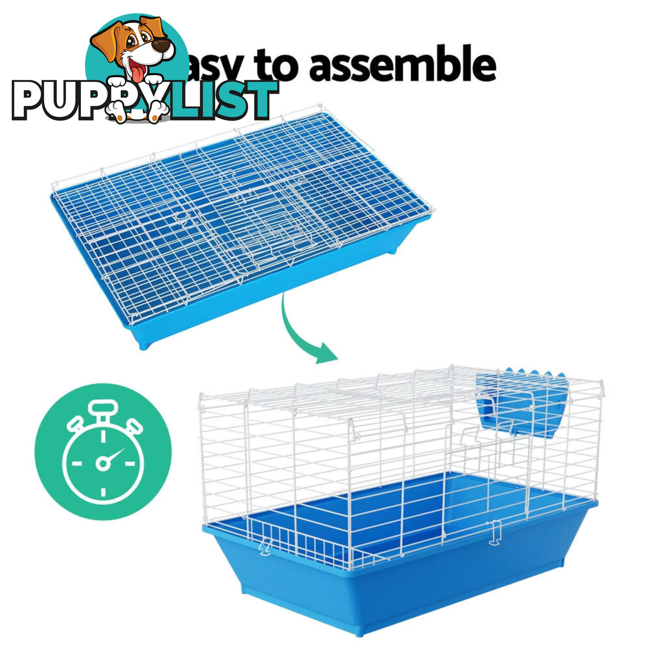 i.Pet Rabbit Cage 88cm Indoor Guinea Pig - PET-RAB-CAGE-H97