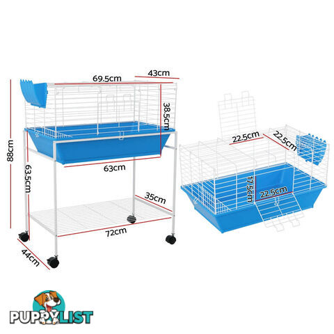 i.Pet Rabbit Cage 88cm Indoor Guinea Pig - PET-RAB-CAGE-H97