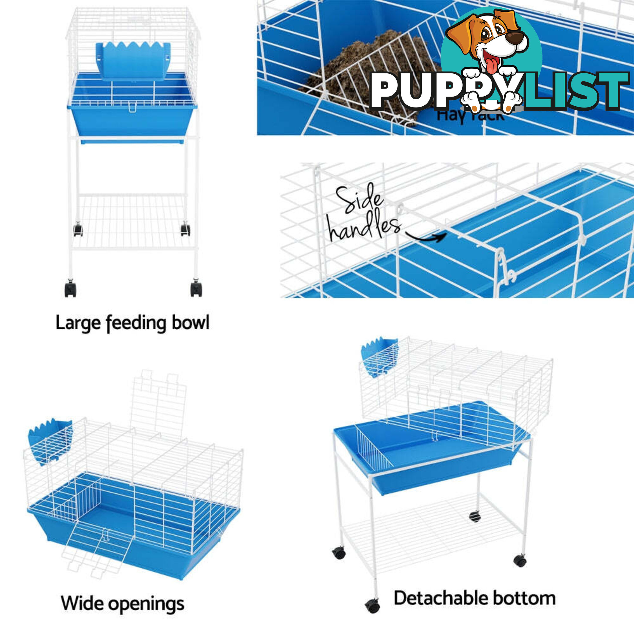 i.Pet Rabbit Cage 88cm Indoor Guinea Pig - PET-RAB-CAGE-H97