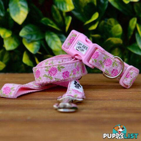 Rose Dog Lead / Dog Leash - Hand Made by The Bark Side - TBSLDROSBLU251.8