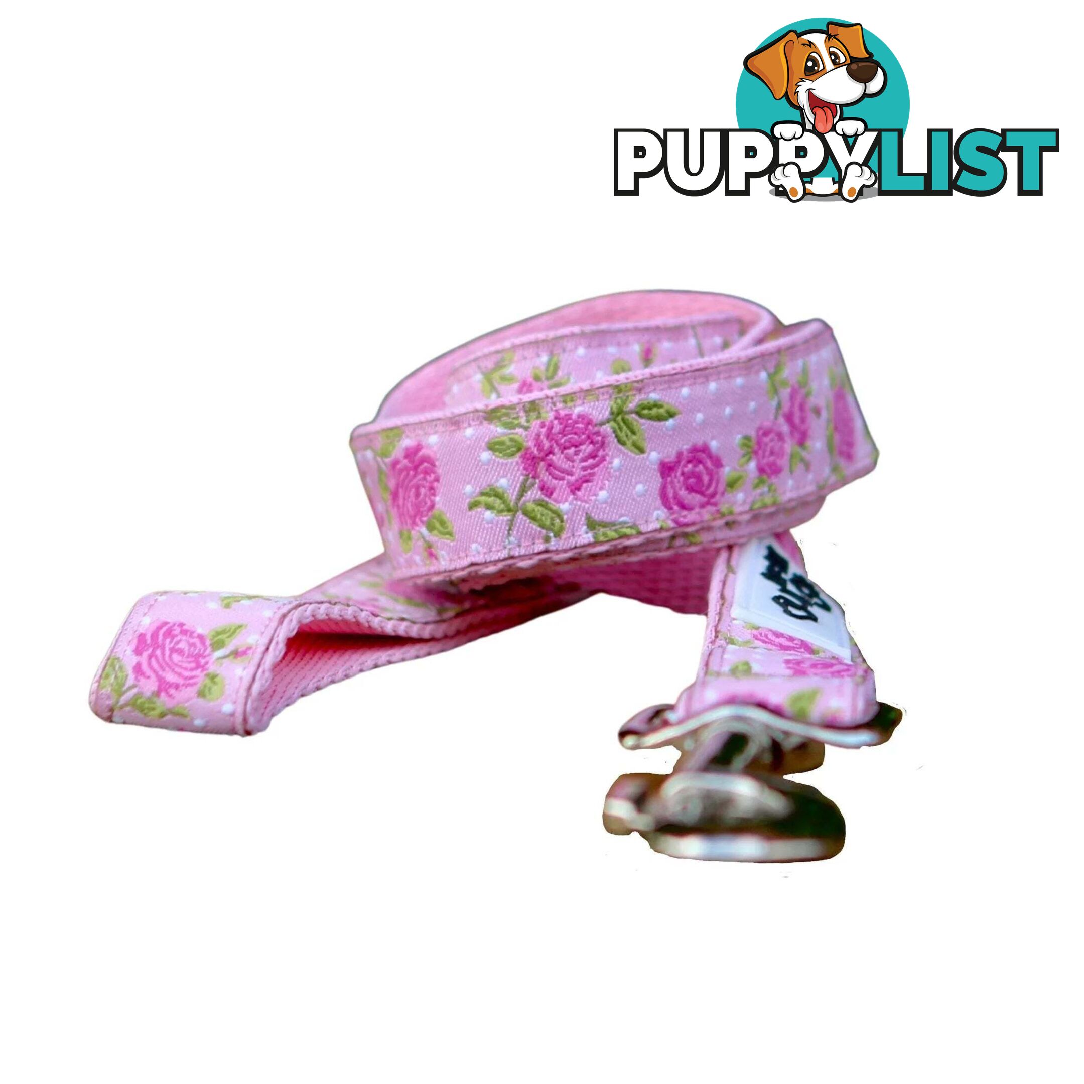 Rose Dog Lead / Dog Leash - Hand Made by The Bark Side - TBSLDROSBLU251.8
