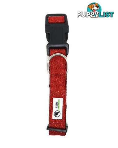 Bling Glitter Overlay Nylon Collar - Breakaway Buckle - Moondidley Pets - MDPCOLBLIXLHPNK
