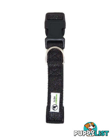 Bling Glitter Overlay Nylon Collar - Breakaway Buckle - Moondidley Pets - MDPCOLBLIXLHPNK