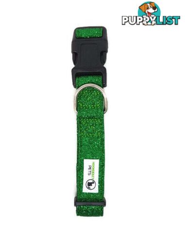 Bling Glitter Overlay Nylon Collar - Breakaway Buckle - Moondidley Pets - MDPCOLBLIXLHPNK