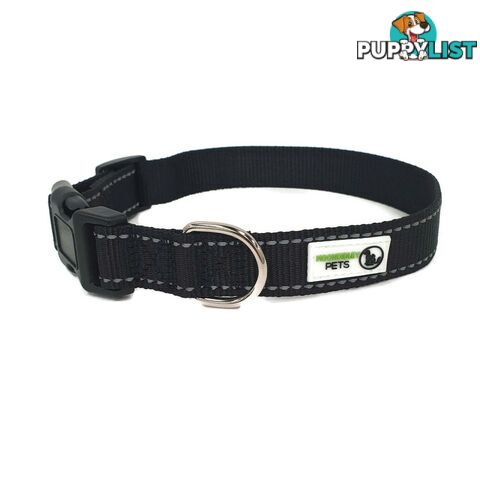 Nylon w/Reflective Stitching Dog Collar - Moondidley Pets - MDPCOLREFXLPUR