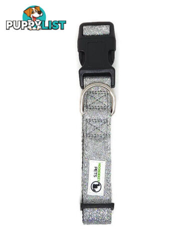 Bling Glitter Overlay Nylon Collar - Breakaway Buckle - Moondidley Pets - MDPCOLBLIXSHPNK
