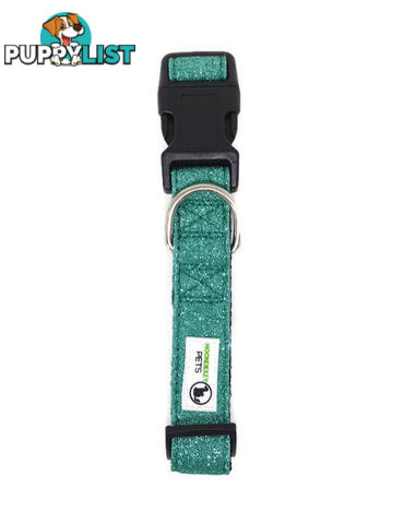 Bling Glitter Overlay Nylon Collar - Breakaway Buckle - Moondidley Pets - MDPCOLBLIXSHPNK